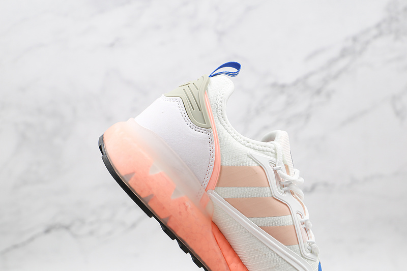 Zx 2K Boost Shoes Crystal White/True Pink/Matte Silver 5