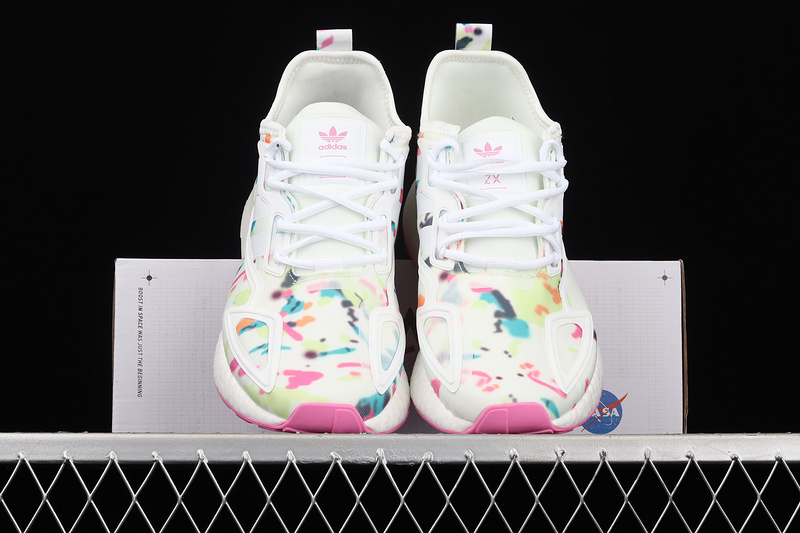 Zx 2K Boost Shoes Cloud White/Screaming Pink/Acid Mint 5