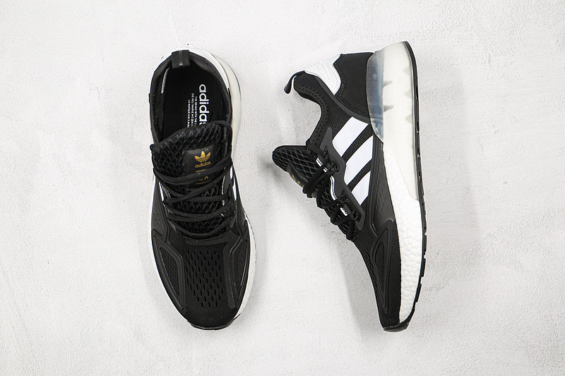 Zx 2K Boost Shoes Core Black/Cloud White/Gold Metallic 13