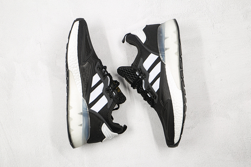 Zx 2K Boost Shoes Core Black/Cloud White/Gold Metallic 15