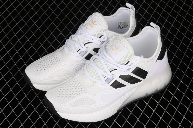 Zx 2K Boost Shoes Cloud White/Core Black/Gold Metallic 5