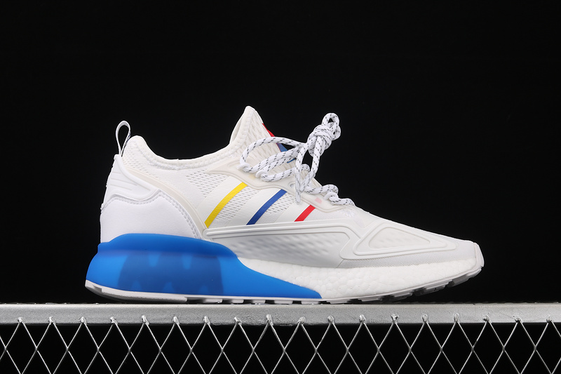 Zx 2K Boost Shoes Cloud White/Blue/Red-Yellow 13