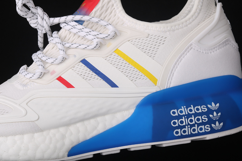 Zx 2K Boost Shoes Cloud White/Blue/Red-Yellow 21