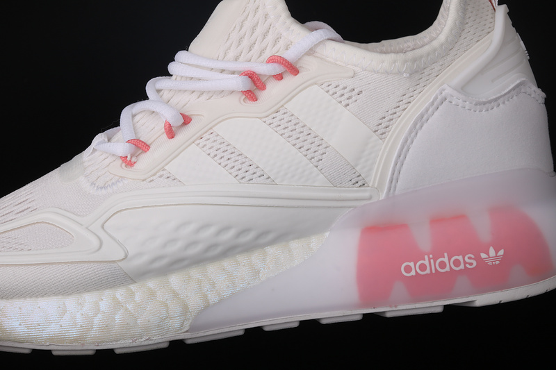 Zg Zx 2K Boost Shoes Cloud White/Cloud White/Light Pink 3