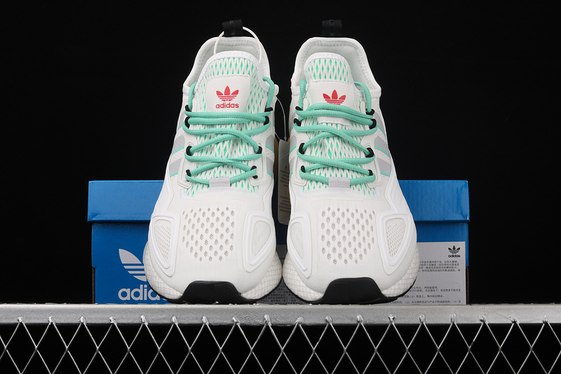 Zg Zx 2K Boost Shoes Cloud White/Green/Red 23