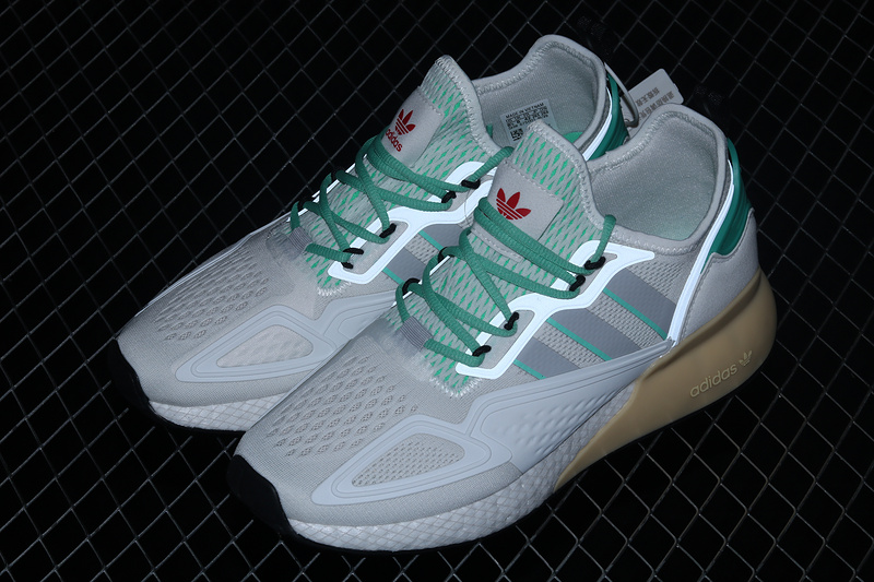 Zg Zx 2K Boost Shoes Cloud White/Green/Red 31