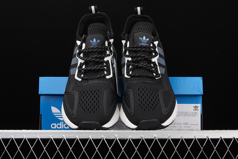 Zg Zx 2K Boost Shoes Core Black/Cloud White/Blue 35