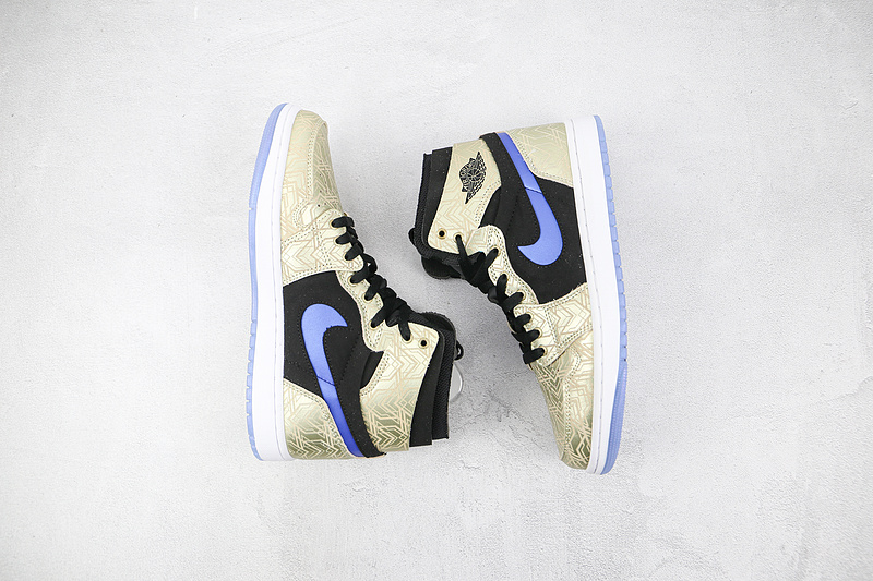 Air Jordan 1 Zoom Comfort Gold Laser Black/Blue 3