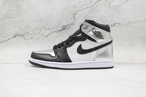 Air Jordan 1 Retro High Og Silver Toe Black/Metallic Silver/White 19