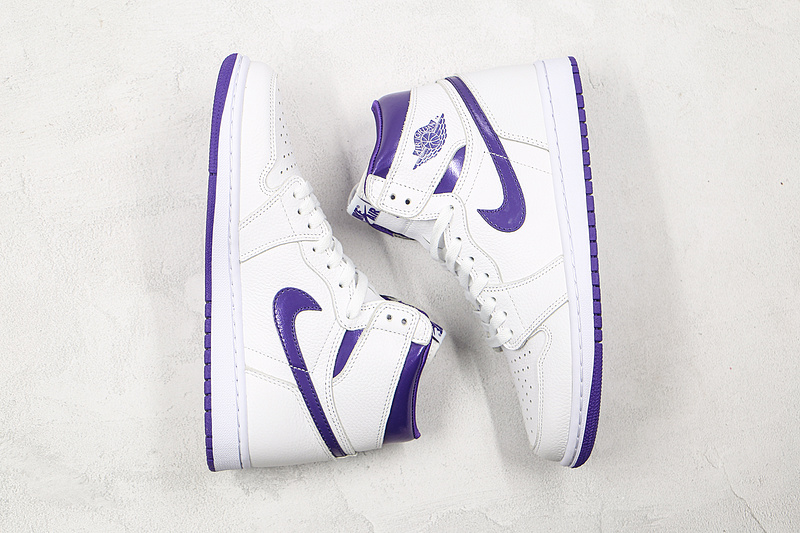 Air Jordan 1 Retro High White/White/Court Purple 11