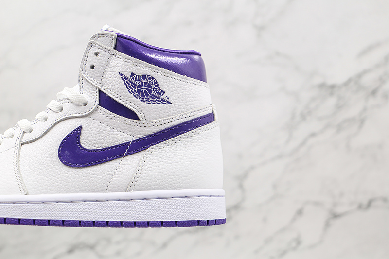 Air Jordan 1 Retro High White/White/Court Purple 19