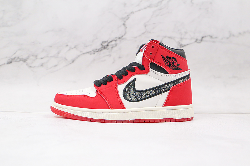 Di*Or X Air Jordan 1 High White/Black/Red 5