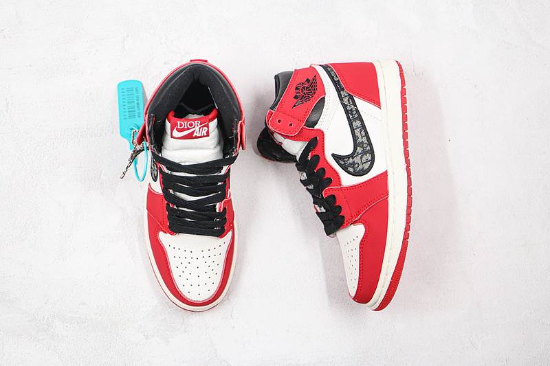 Di*Or X Air Jordan 1 High White/Black/Red 7