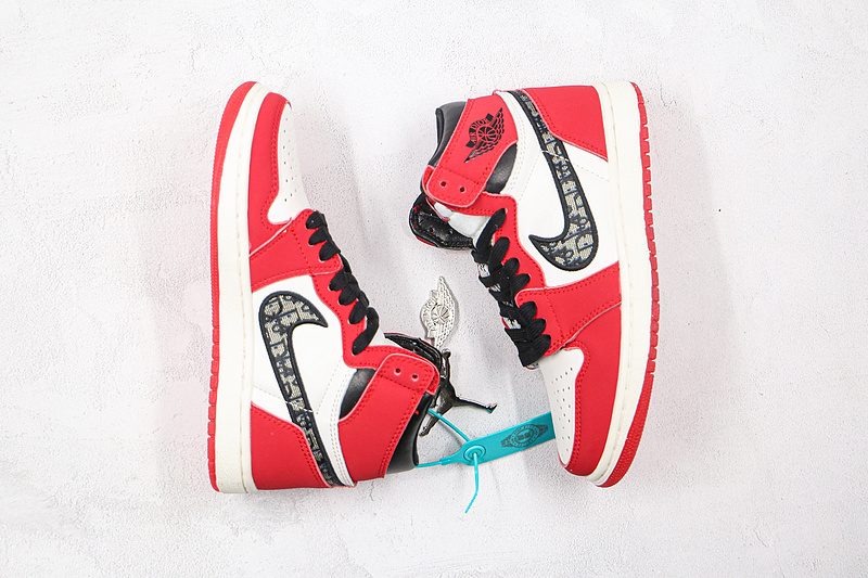 Di*Or X Air Jordan 1 High White/Black/Red 9