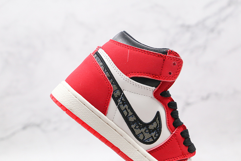 Di*Or X Air Jordan 1 High White/Black/Red 19