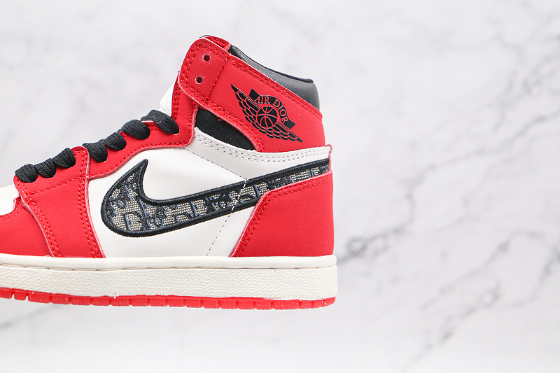 Di*Or X Air Jordan 1 High White/Black/Red 21