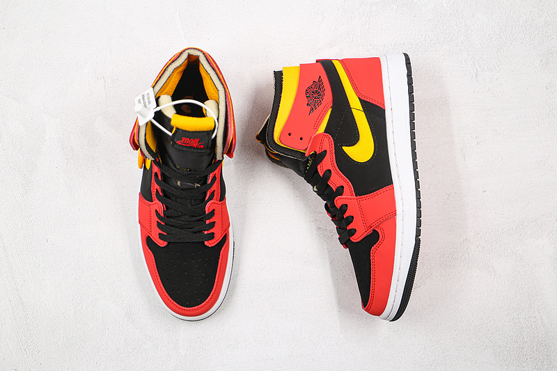 Air Jordan 1 High Zoom Comfort Black/Chile Red/White/University Gold 9