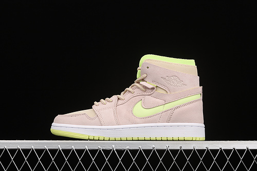 Air Jordan 1 Zoom Cmft Pearl White/Fossil-Lemon Twist-White 25