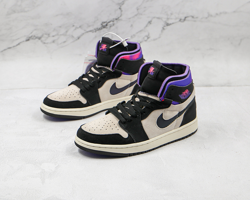 Saint Germain Air Jordan 1 High Zoom Comfort White/Black/Psychic Purple/Pink 7