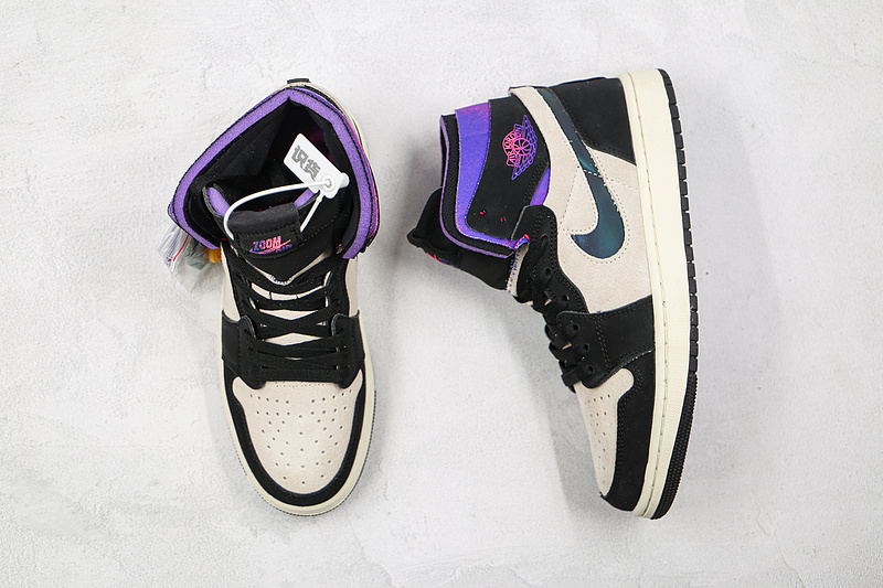 Saint Germain Air Jordan 1 High Zoom Comfort White/Black/Psychic Purple/Pink 9