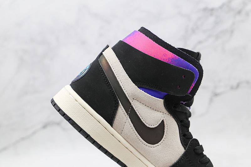 Saint Germain Air Jordan 1 High Zoom Comfort White/Black/Psychic Purple/Pink 15