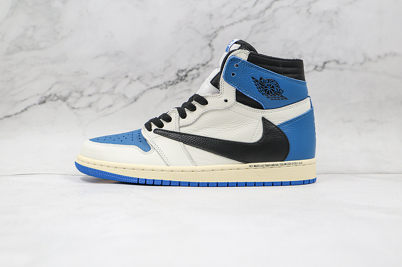 Travis Scott Fragment Air Jordan 1 Retro High Og White/Blue/Black 19