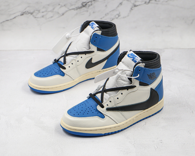 Travis Scott X Fragment X Air Jordan 1 Retro High Og Sp Ts Sail/Black/Mltry Blue 11