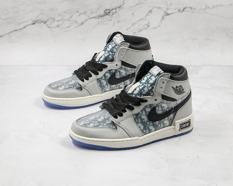 Di*Or X Air Jordan 1 High Wolf Grey/Blue/Black-White 9