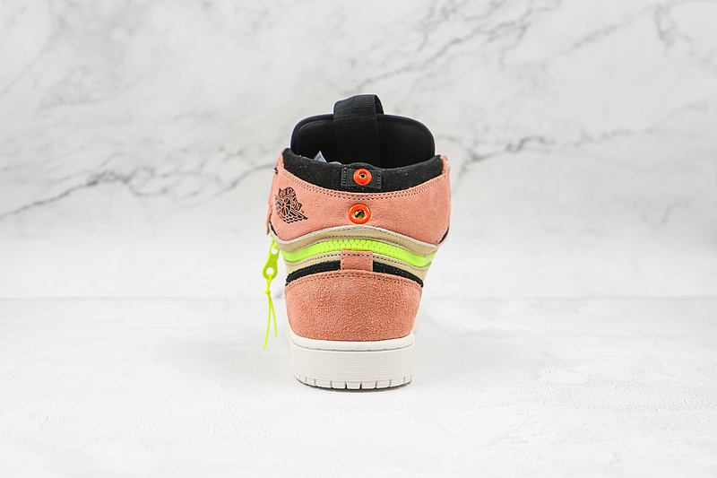 Air Jordan 1 High Switch Pink Volt Switch Cream/Peach-Neon-Black 5