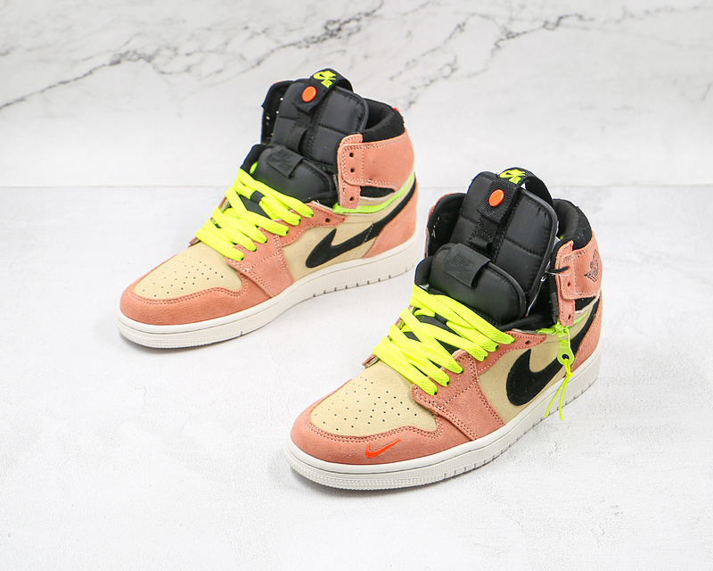 Air Jordan 1 High Switch Pink Volt Switch Cream/Peach-Neon-Black 15