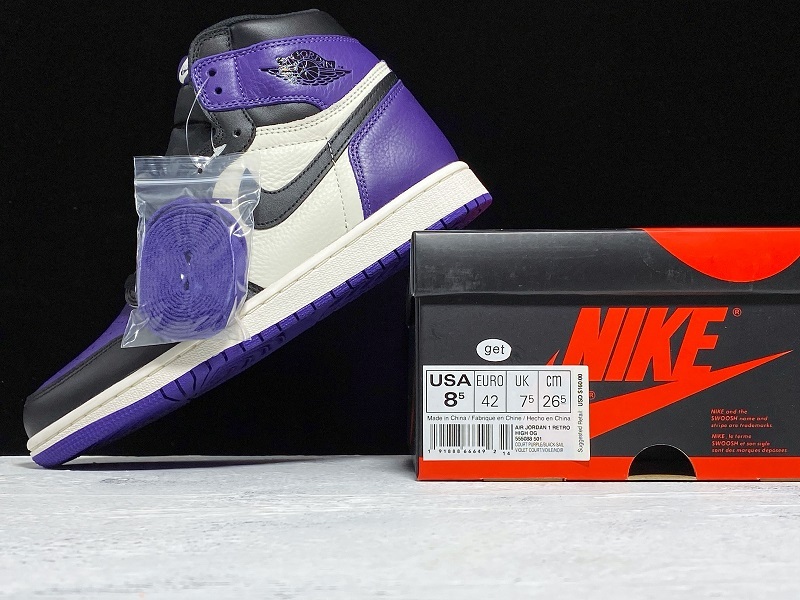 Get Air Jordan 1 Retro High Og Court Purple/Black-Sail 23