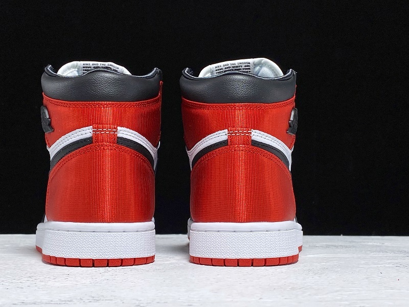 Get Air Jordan 1 Retro High Satin Black Toe Black/White 9