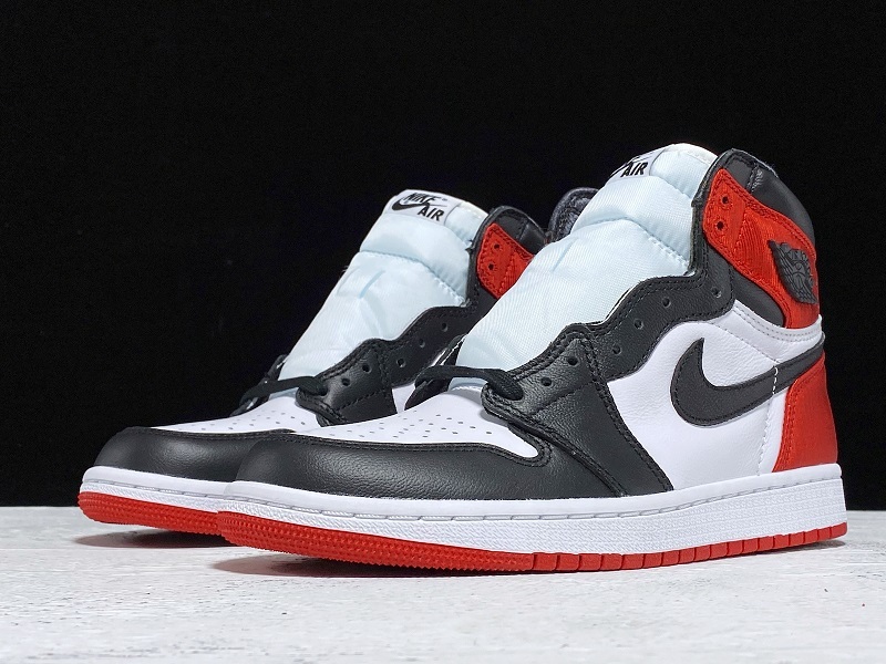 Get Air Jordan 1 Retro High Satin Black Toe Black/White 27