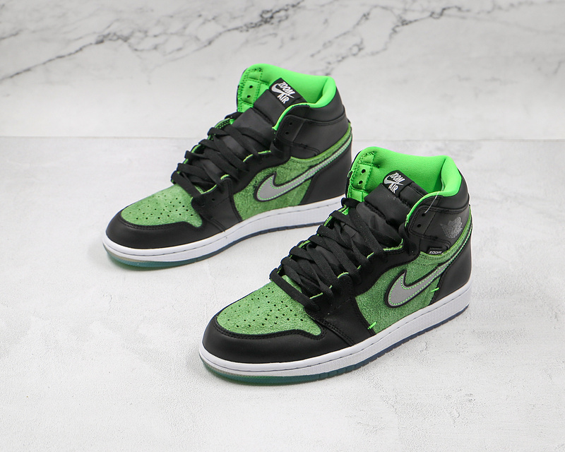 Air Jordan 1 High Zoom Zen Green Black/Black/Tomatillo/Rage Green 19