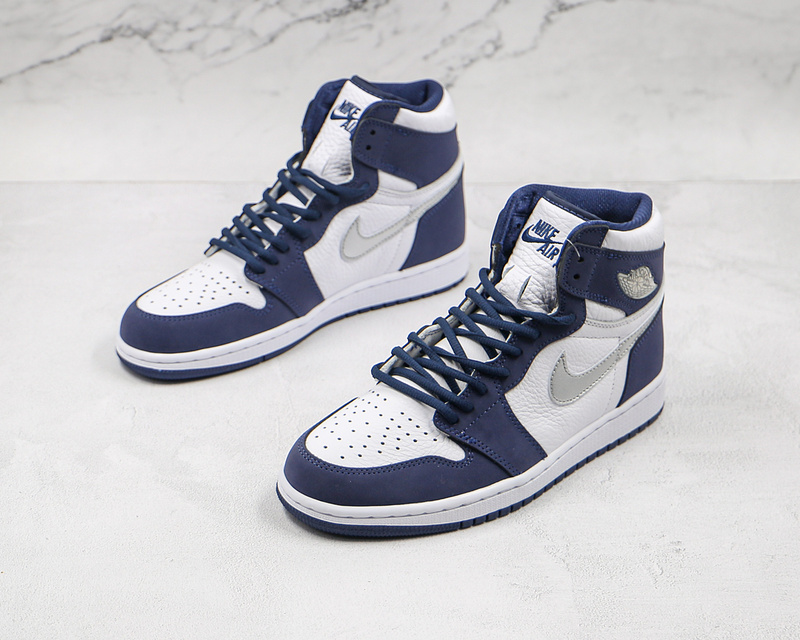 Air Jordan 1 Retro High Co.Jp White/Midnight Navy/Metallic Silver 7