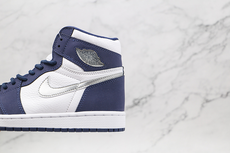 Air Jordan 1 Retro High Co.Jp White/Midnight Navy/Metallic Silver 19