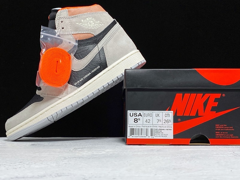 Get Air Jordan 1 Retro High Grey/Hyper Crimson-White-Black 5