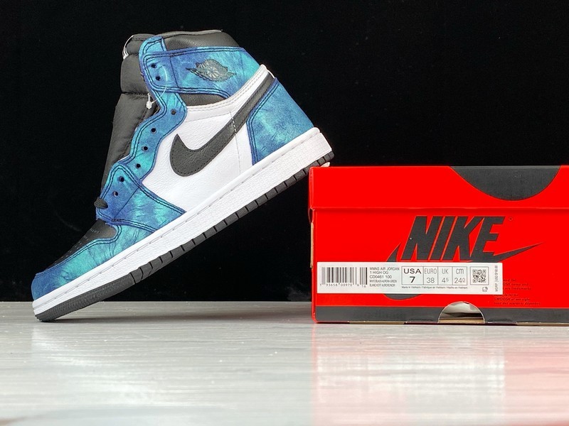 Air Jordan 1 Retro High Og Tie Dye White/Black-Aurora Green 15