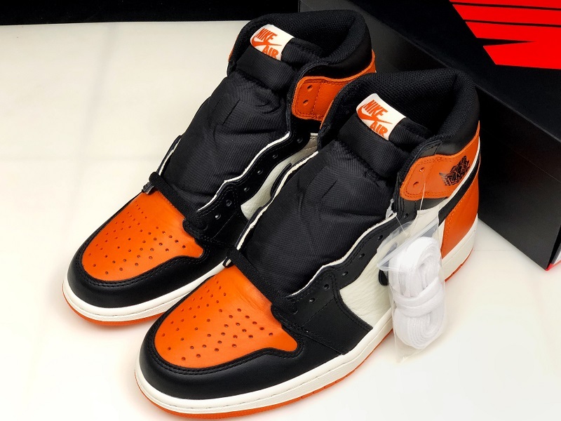 Hupu Air Jordan 1 Retro High Shattered Backboard Black/Starfish 13