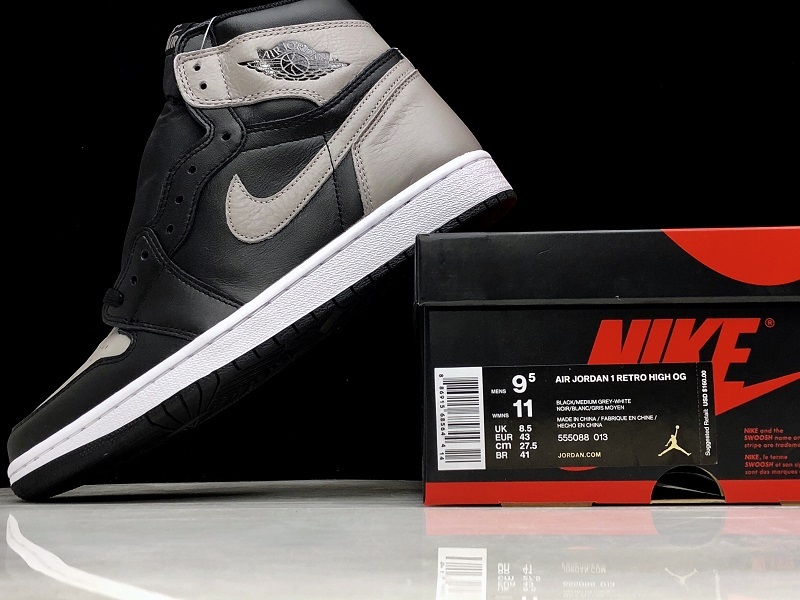 Air Jordan 1 Retro High Og Shadow Black/Medium-Grey White 3