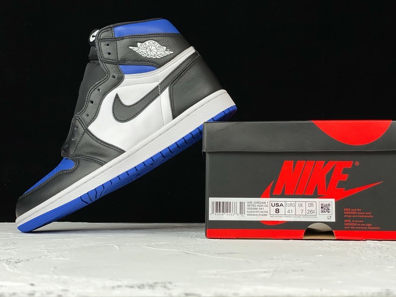 Air Jordan 1 High Og Black/White-Game Royal-Black 19