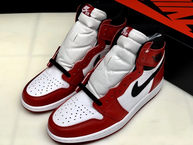 Hupu Air Jordan 1 Retro High Og Chicago White/Black-Varsity Red 9