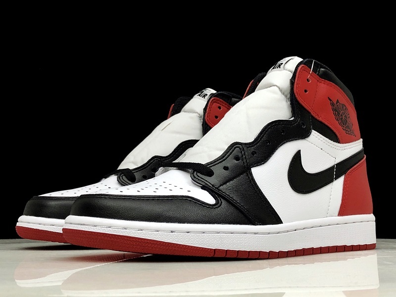 Hupu Air Jordan 1 Retro High Og Black Toe White/Black-Gym Red 17