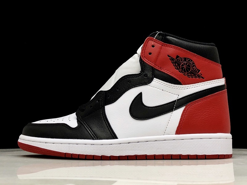 Hupu Air Jordan 1 Retro High Og Black Toe White/Black-Gym Red 19