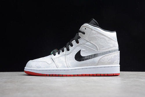 Cj Clot X Air Jordan 1 Mid Fearless White/Black-Red 23