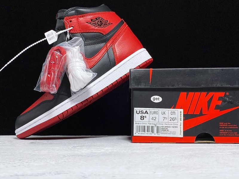 Get Air Jordan 1 Retro High Og Banned/Red Black/Varsity Red-White 27