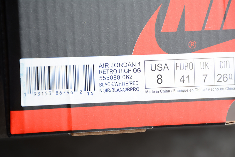 Air Jordan 1 High Og Black/Gym Red-White 21