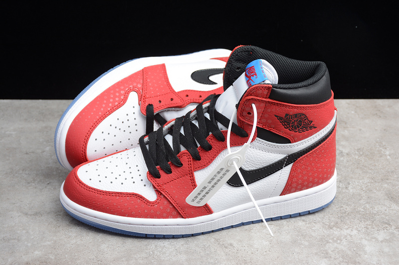 Cj Air Jordan 1 Retro High Og Spiderman Red/Black-White/Blue 3