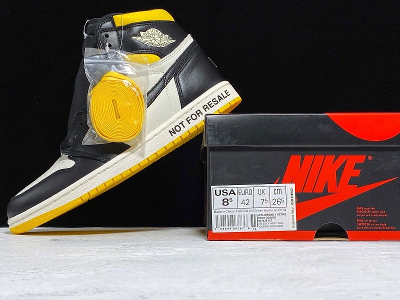 Get Air Jordan 1 Retro High Not For Resale Black/Varsity Maize 17