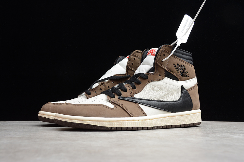 Cj Air Jordan 1 High Og Travis Scott Sp Dark Mocha/Black/White 17